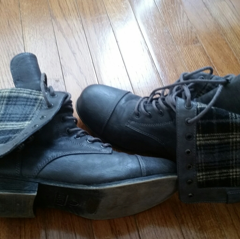 Rouge women’s boots combat lace up gray 9m - Picture 5 of 8
